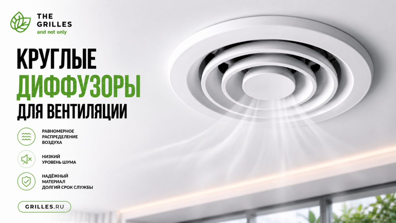 Круглые диффузоры для систем вентиляции
