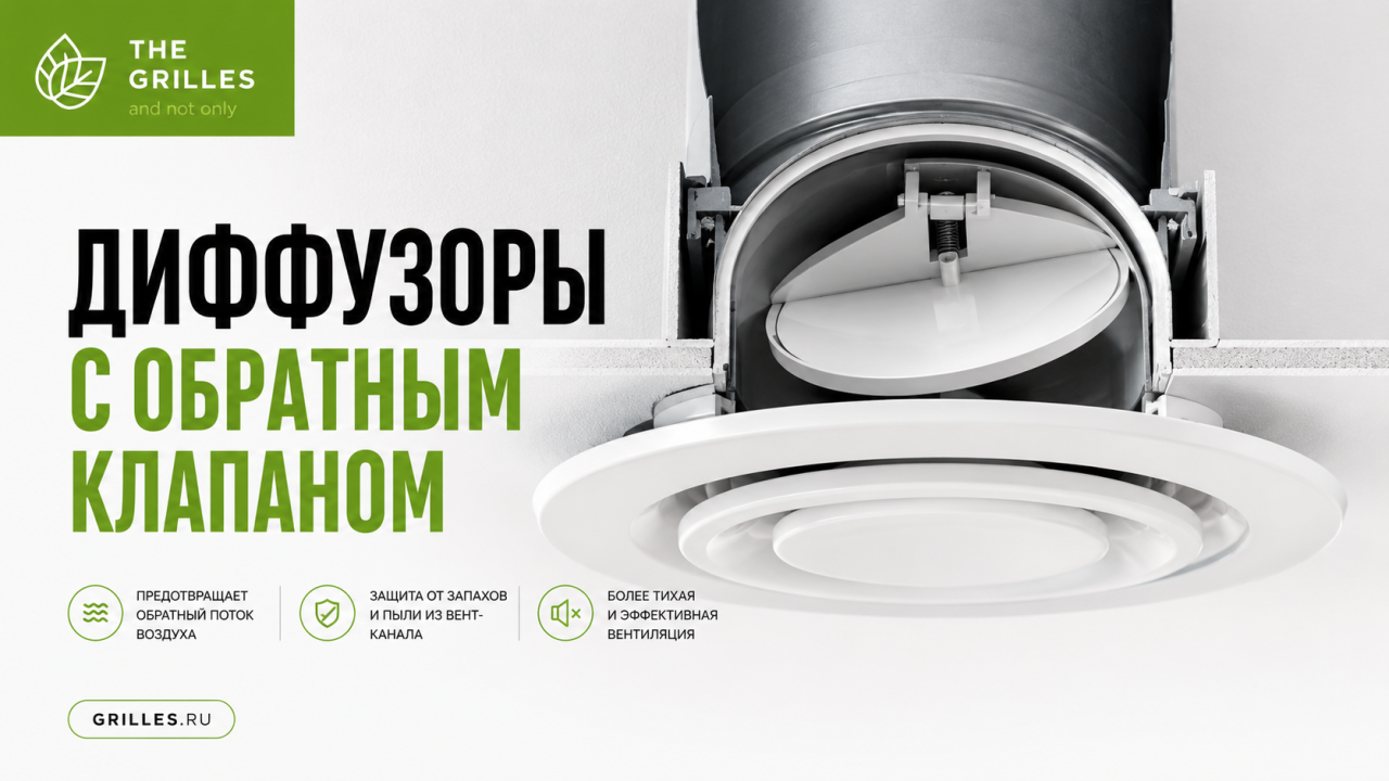 Диффузоры с обратным клапаном для вентиляции