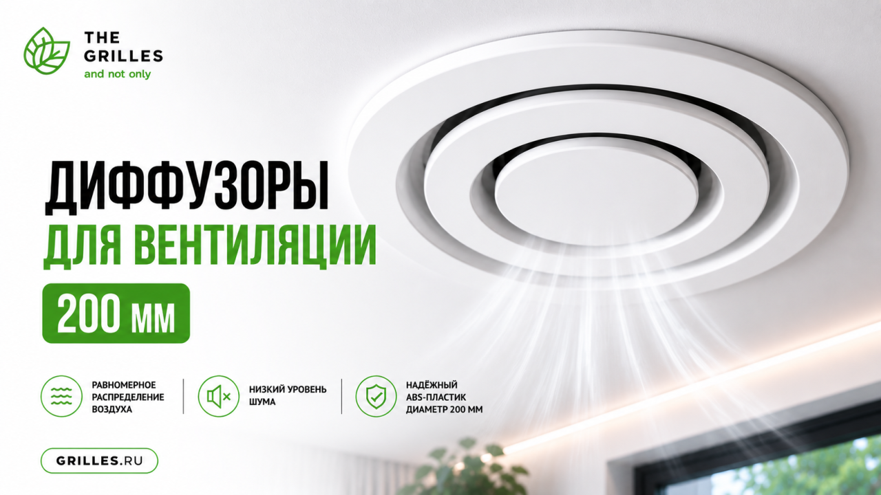 Диффузоры для вентиляции 200 мм